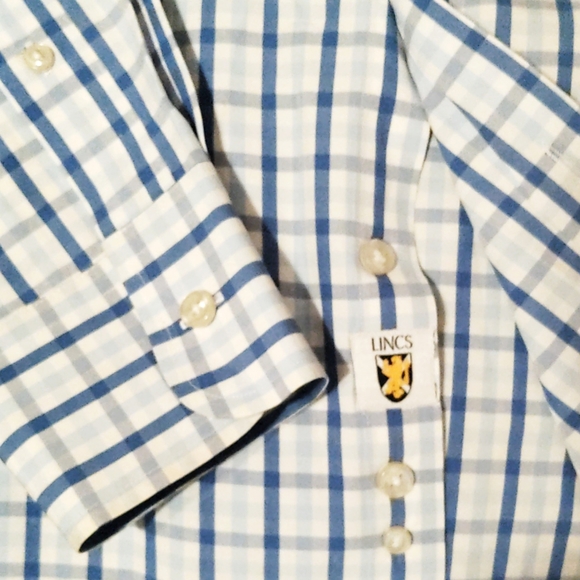 Linc's DC & Company long sleeve blue&white check shirt - Picture 3 of 4